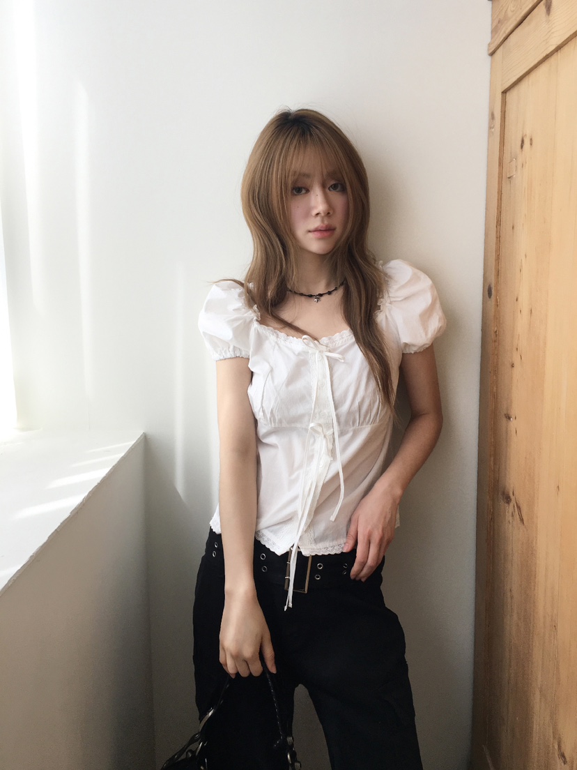 FRILL-T/DADA韓國直郵女士新品推薦職業休閑襯衫蕾絲衫FRILL-T/DADA襯衫/蕾絲衫