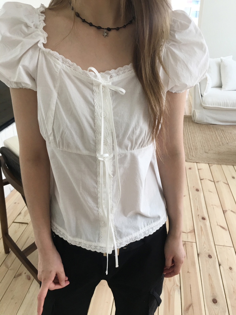 FRILL-T/DADA韓國直郵女士新品推薦職業休閑襯衫蕾絲衫FRILL-T/DADA襯衫/蕾絲衫