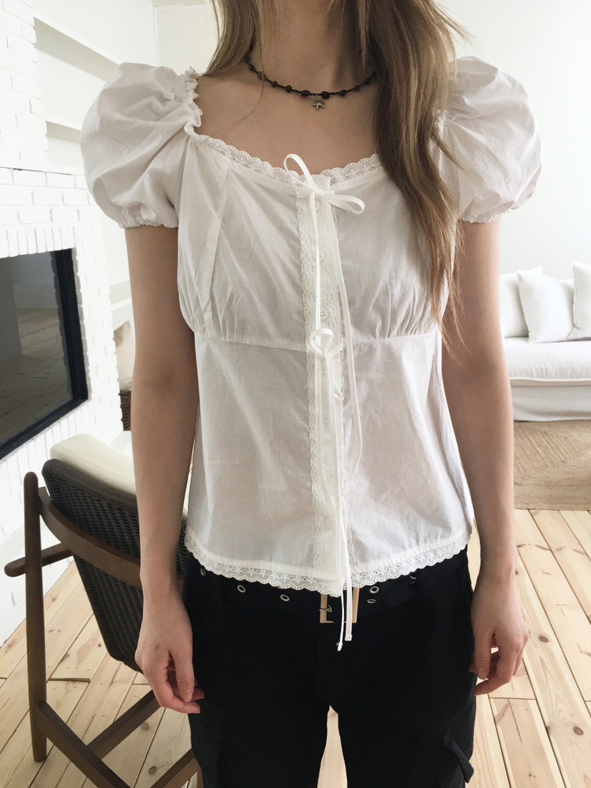 FRILL-T/DADA韓國直郵女士新品推薦職業休閑襯衫蕾絲衫FRILL-T/DADA襯衫/蕾絲衫
