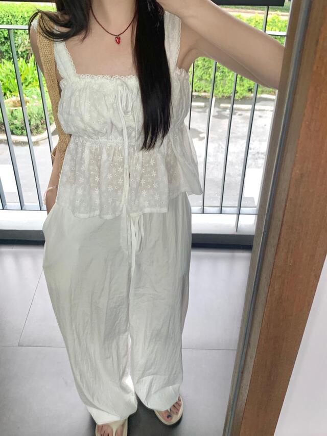 FRILL-T/DADA韓國代購女士新品推薦26春夏時尚吊帶背心FRILL-T/DADA吊帶/背心