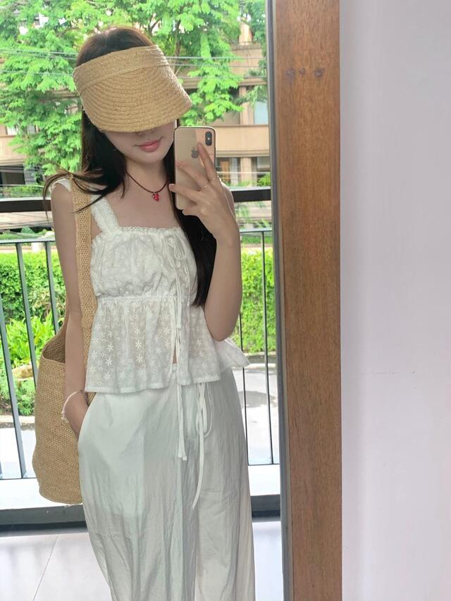 FRILL-T/DADA韓國代購女士新品推薦26春夏時尚吊帶背心FRILL-T/DADA吊帶/背心