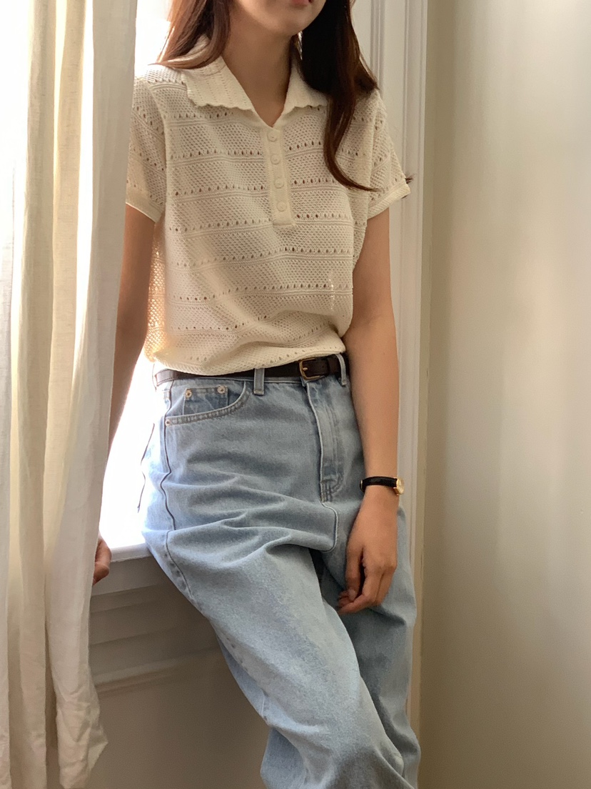 BLEECKER韓國直郵實拍女裝新品時尚熱賣人氣職業26夏季針織衫BLEECKER針織衫