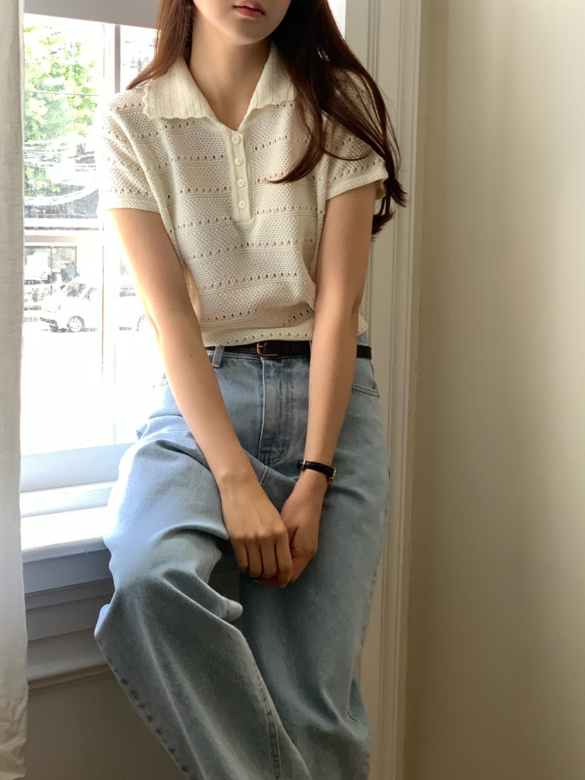 BLEECKER韓國直郵實拍女裝新品時尚熱賣人氣職業26夏季針織衫BLEECKER針織衫