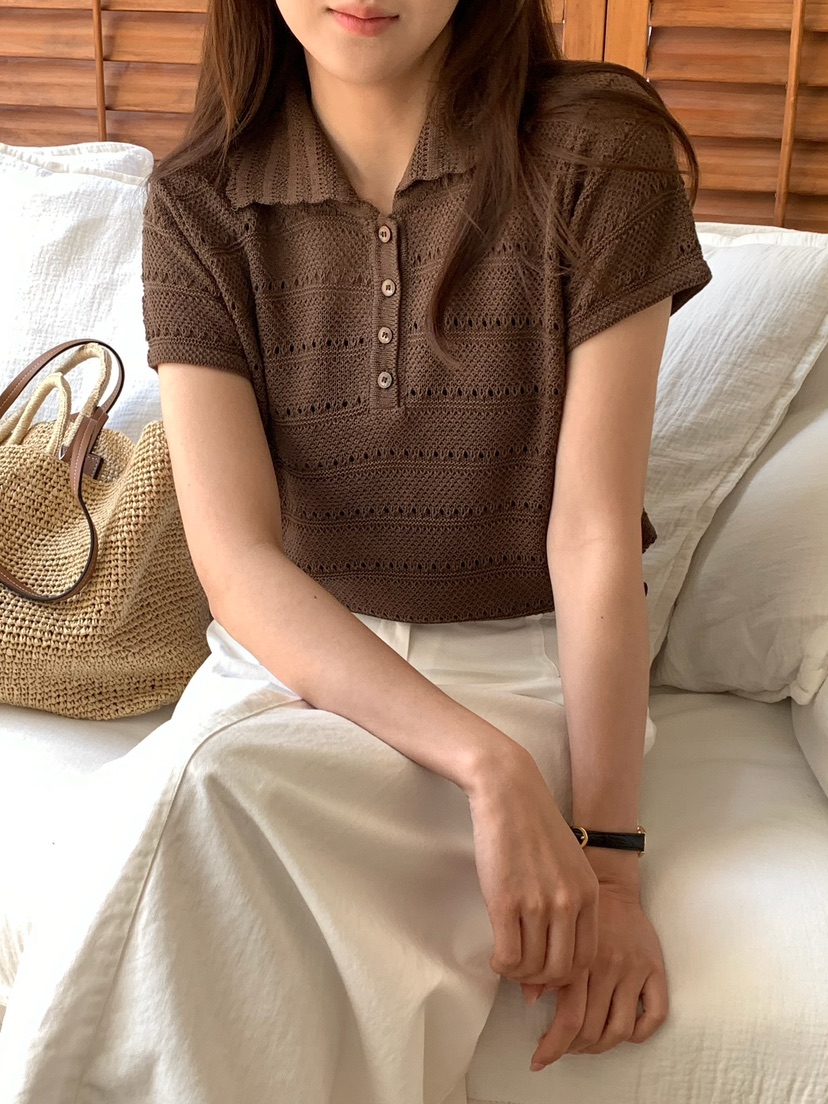 BLEECKER韓國直郵實拍女裝新品時尚熱賣人氣職業26夏季針織衫BLEECKER針織衫