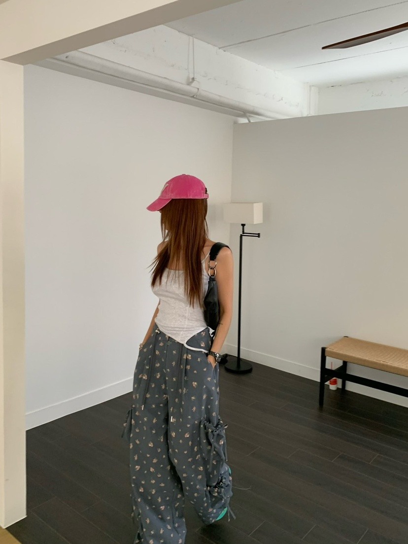 REVE CITE-L韓國東大門直郵女裝新品職業休閑褲工裝褲雙排扣花朵REVE CITE-L休閑褲