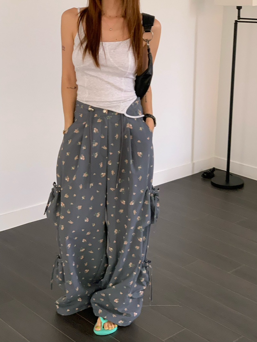 REVE CITE-L韓國東大門直郵女裝新品職業休閑褲工裝褲雙排扣花朵REVE CITE-L休閑褲圖色1