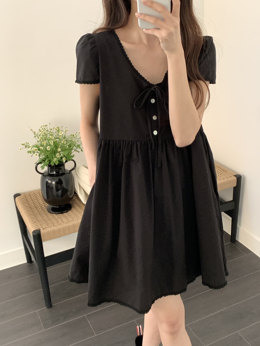 FRILL-T/DADA韓國直郵女士新款推薦職業人氣26夏季連衣裙FRILL-T/DADA連衣裙