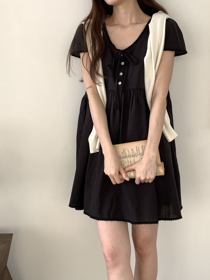 FRILL-T/DADA韓國直郵女士新款推薦職業人氣26夏季連衣裙FRILL-T/DADA連衣裙