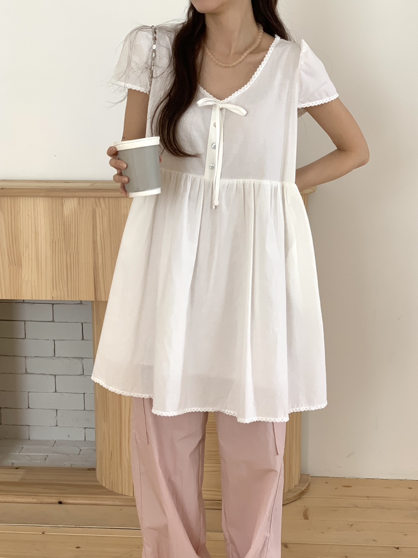 FRILL-T/DADA韓國直郵女士新款推薦職業人氣26夏季連衣裙FRILL-T/DADA連衣裙