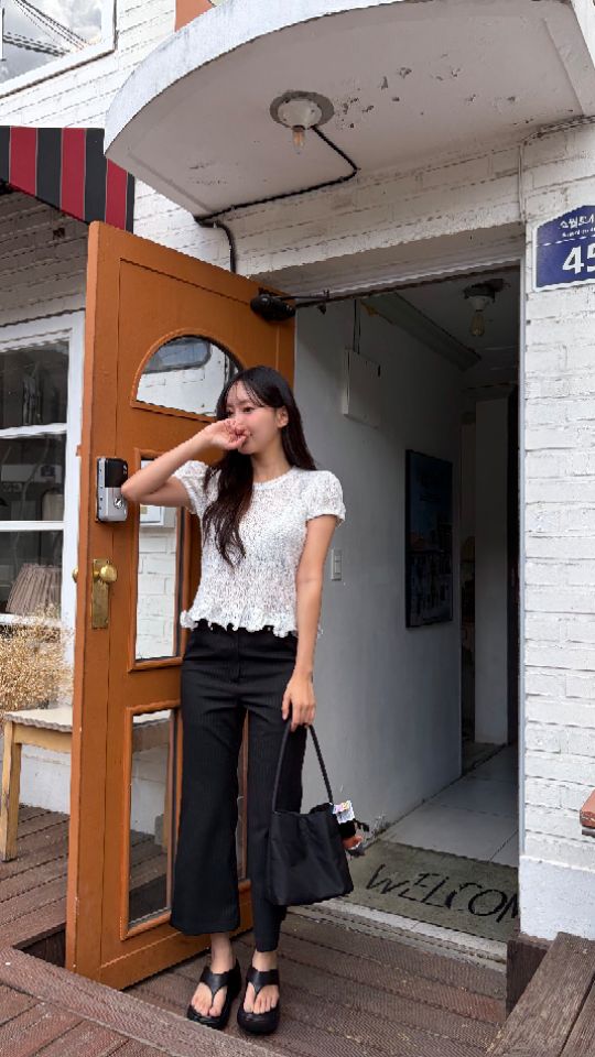 HEY/TO SEWING韓國代購女裝新款熱賣推薦休閑針織衫荷葉邊BY HEY/TO SEWING針織衫