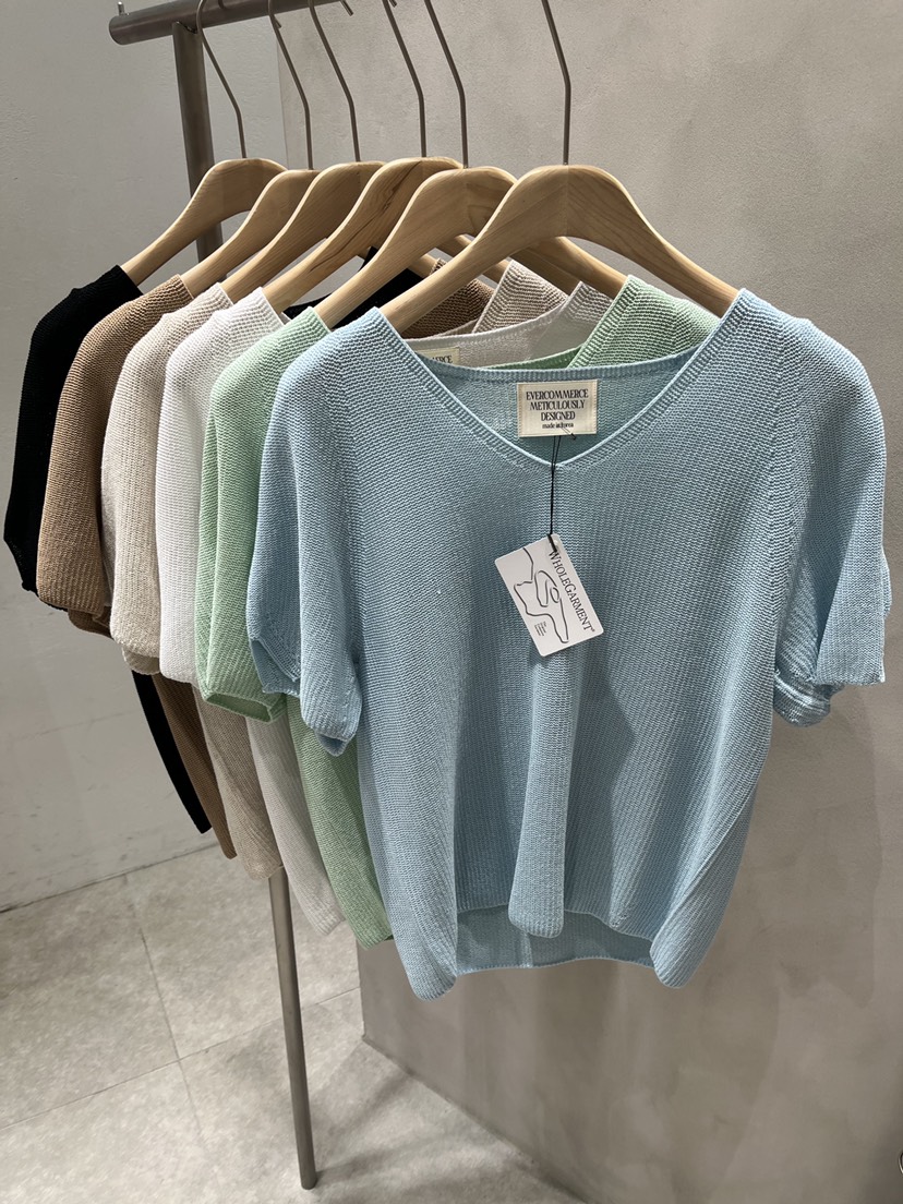 EVERCOMMERCE METICULOUSLY DESIGNED韓國直郵實拍女士新品時尚針織衫亞麻EVERCOMMERCE METICULOUSLY DESIGNED針織衫
