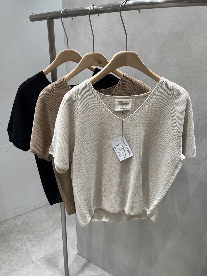 EVERCOMMERCE METICULOUSLY DESIGNED韓國直郵實拍女士新品時尚針織衫亞麻EVERCOMMERCE METICULOUSLY DESIGNED針織衫