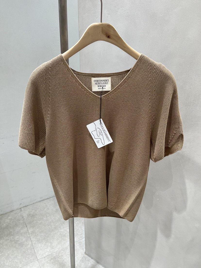 EVERCOMMERCE METICULOUSLY DESIGNED韓國直郵實拍女士新品時尚針織衫亞麻EVERCOMMERCE METICULOUSLY DESIGNED針織衫