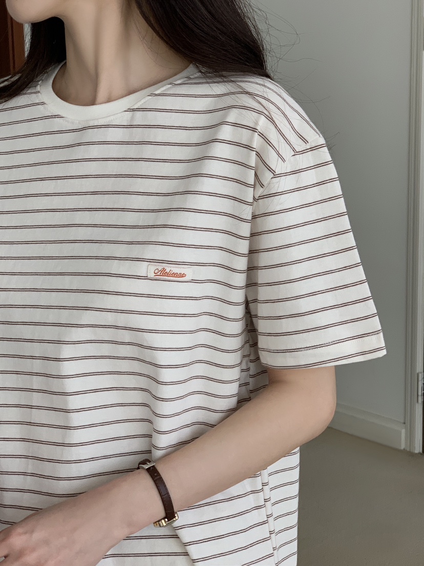 FORMSTUDIO/ATELIENNE韓國直郵女裝新品時尚休閑T恤條紋FORMSTUDIO/ATELIENNET恤