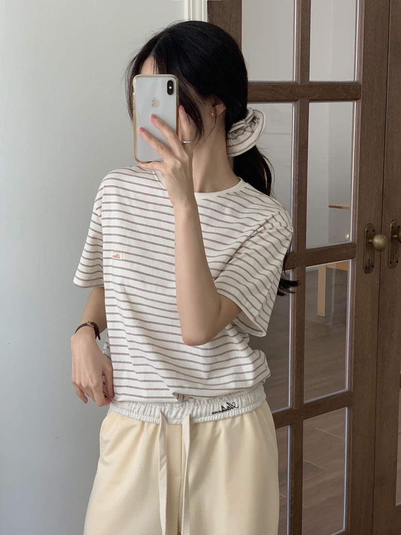 FORMSTUDIO/ATELIENNE韓國直郵女裝新品時尚休閑T恤條紋FORMSTUDIO/ATELIENNET恤