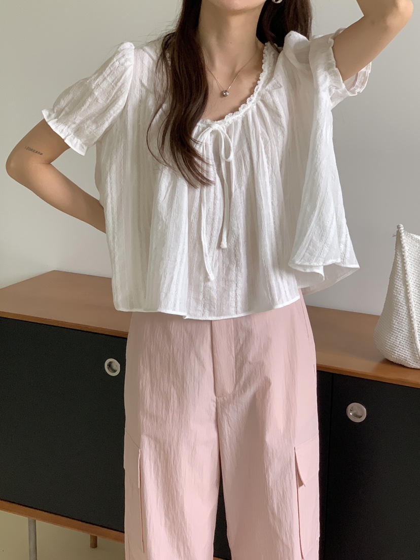 FRILL-T/DADA韓國直郵女士新款人氣推薦休閑襯衫蕾絲衫FRILL-T/DADA襯衫/蕾絲衫