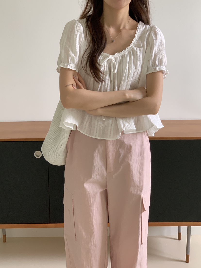 FRILL-T/DADA韓國直郵女士新款人氣推薦休閑襯衫蕾絲衫FRILL-T/DADA襯衫/蕾絲衫