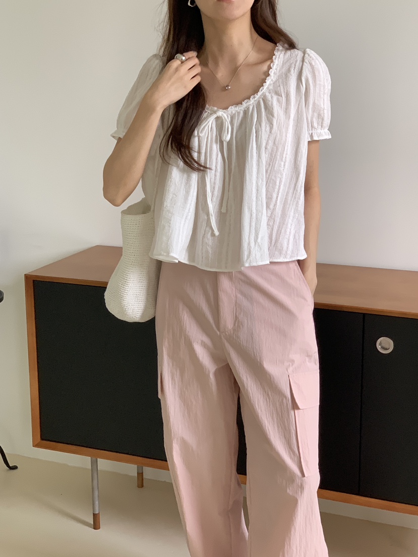 FRILL-T/DADA韓國直郵女士新款人氣推薦休閑襯衫蕾絲衫FRILL-T/DADA襯衫/蕾絲衫