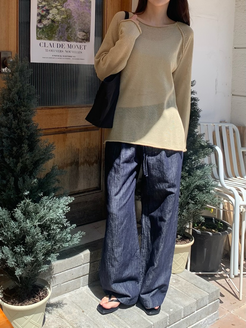 BLEECKER韓國直郵女裝新款時尚26春夏職業休閑針織衫亞麻布BLEECKER針織衫