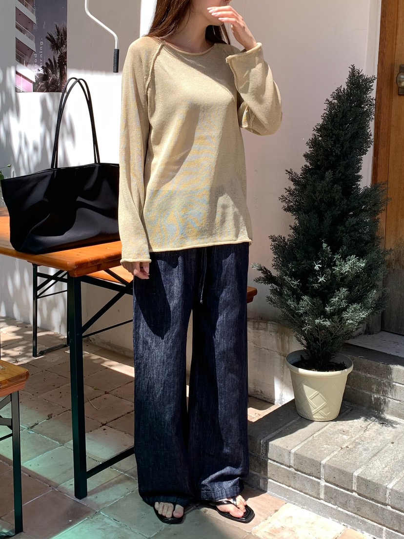 BLEECKER韓國直郵女裝新款時尚26春夏職業休閑針織衫亞麻布BLEECKER針織衫