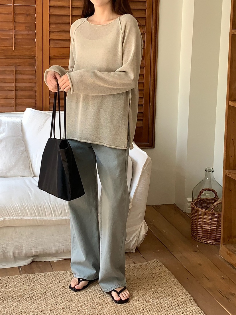 BLEECKER韓國直郵女裝新款時尚26春夏職業休閑針織衫亞麻布BLEECKER針織衫
