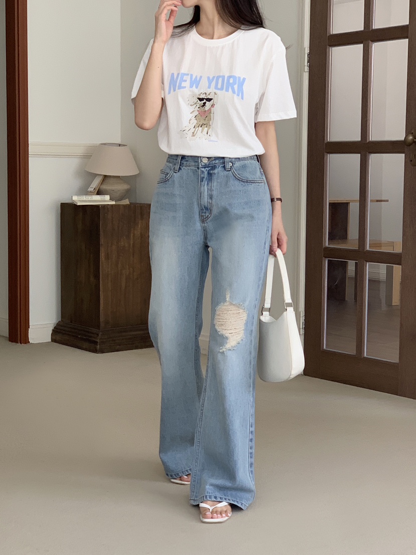 FORMSTUDIO/ATELIENNE東大門實拍韓國女士新品職業牛仔褲復古喇叭FORMSTUDIO/ATELIENNE牛仔褲