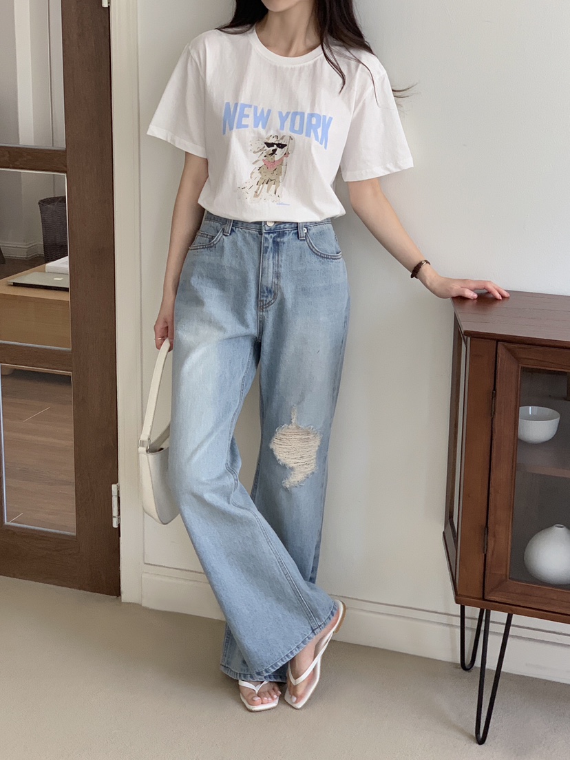 FORMSTUDIO/ATELIENNE東大門實拍韓國女士新品職業牛仔褲復古喇叭FORMSTUDIO/ATELIENNE牛仔褲