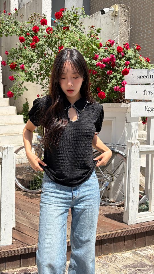 HEY/TO SEWING韓國東大門直郵女裝新品時尚職業26夏季T恤BY HEY/TO SEWINGT恤