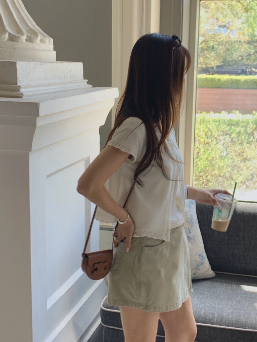LA CREME東大門實拍韓國女裝新品人氣26夏季休閑針織衫絲帶LA CREME針織衫