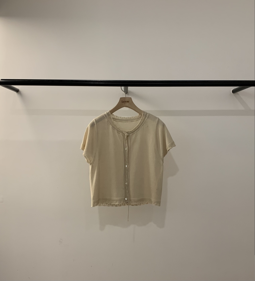 LA CREME東大門實拍韓國女裝新品人氣26夏季休閑針織衫絲帶LA CREME針織衫圖色2