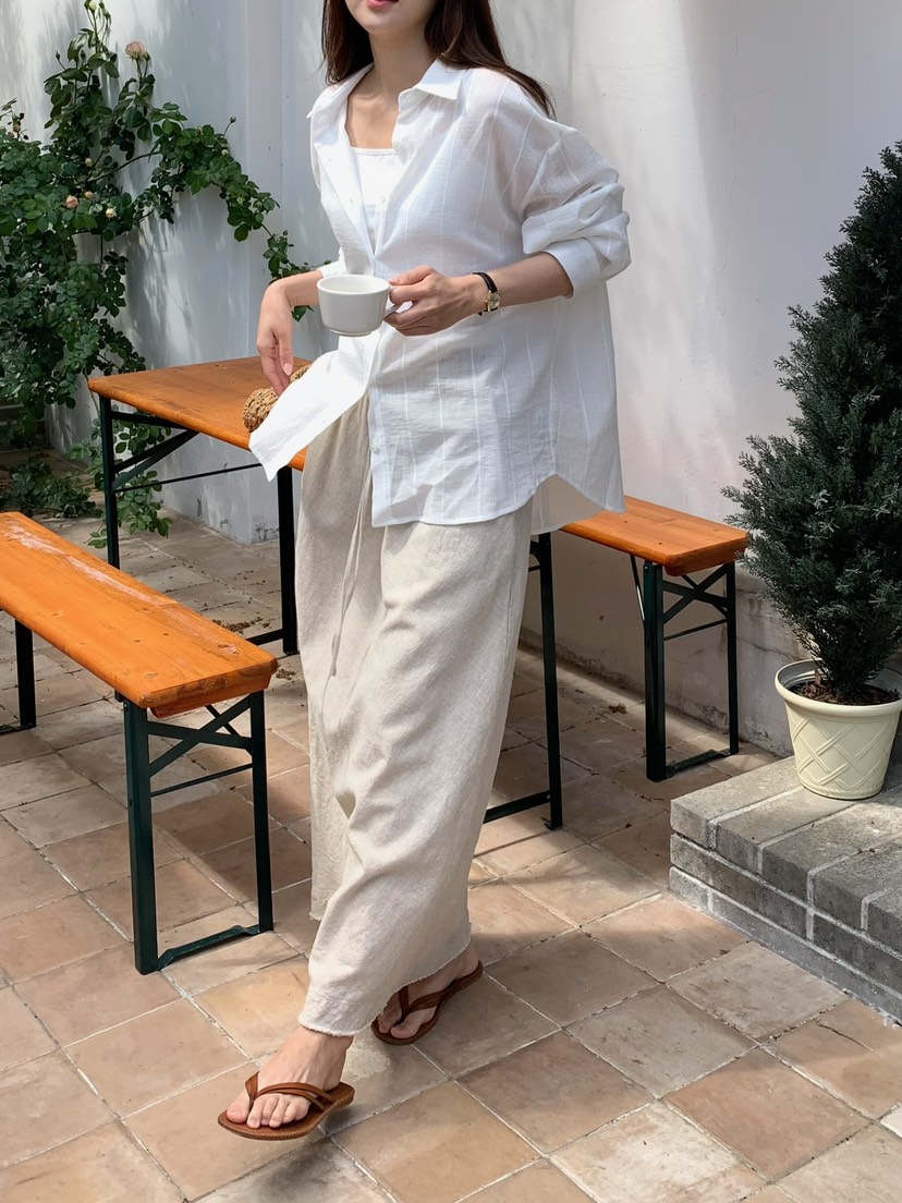BLEECKER韓國代購女士新品熱賣26夏季職業襯衫蕾絲衫條紋BLEECKER襯衫/蕾絲衫