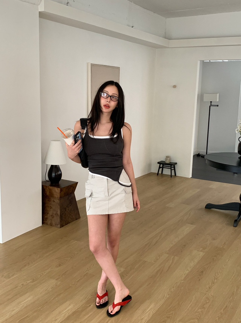 REVE CITE-L韓國直郵實拍女裝新款26夏季26春夏裙褲水洗復古REVE CITE-L裙褲
