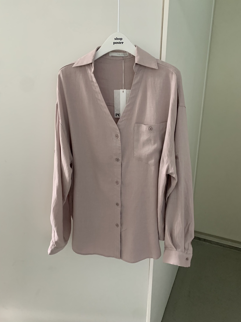 SHOP POSTER韓國東大門代購女士新品職業襯衫蕾絲衫亞麻SHOP_POSTER襯衫/蕾絲衫圖色2
