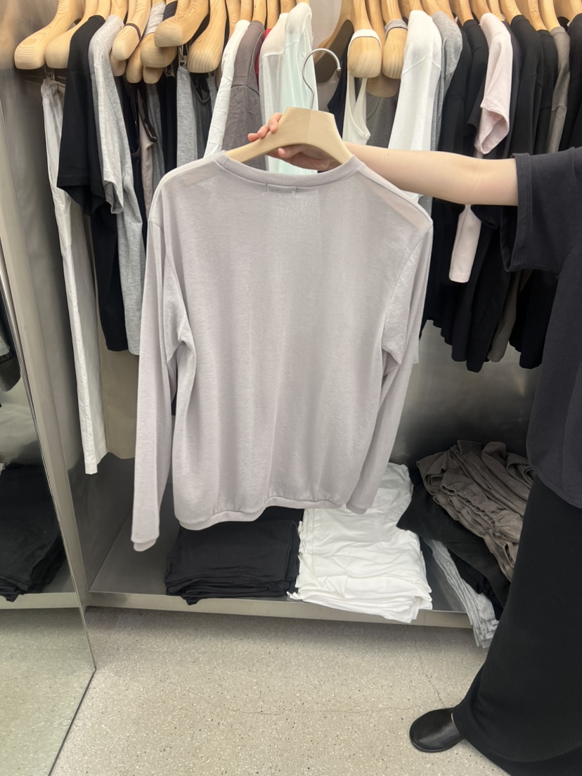 ESSENCE韓國直郵實拍女士新品26夏季休閑時尚長袖T恤透明ESSENCE長袖T恤