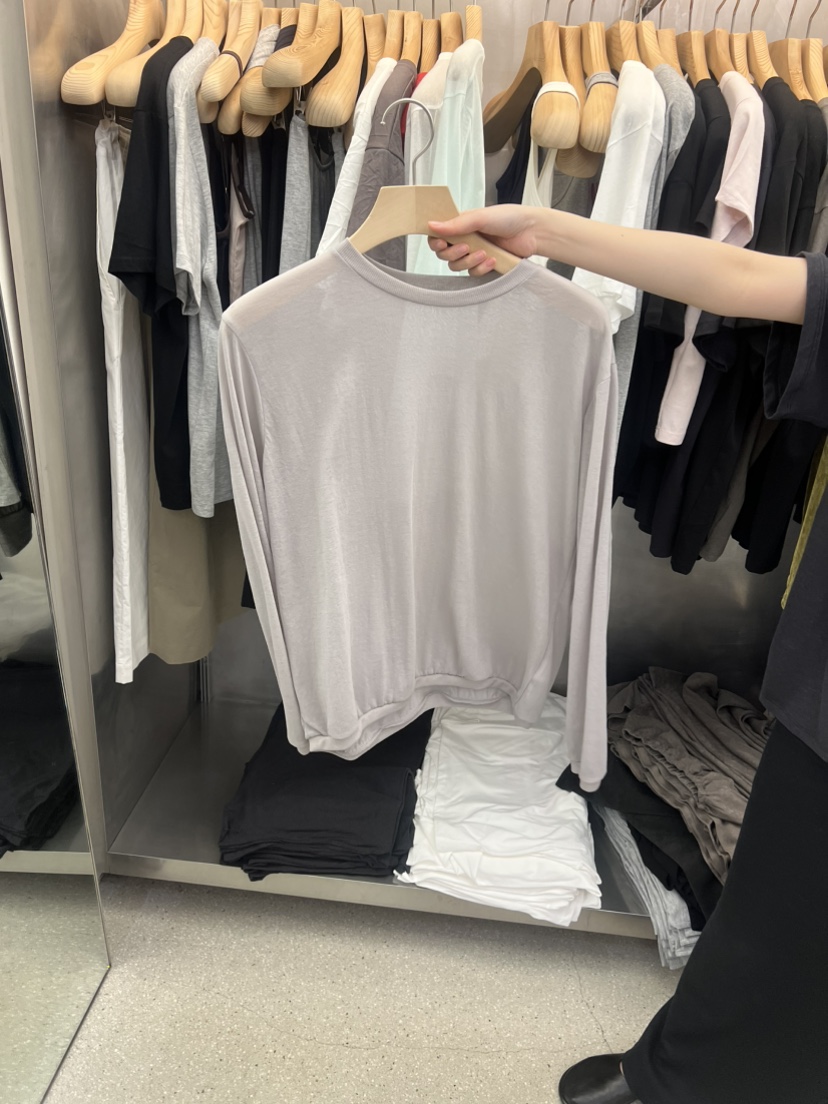 ESSENCE韓國直郵實拍女士新品26夏季休閑時尚長袖T恤透明ESSENCE長袖T恤圖色3