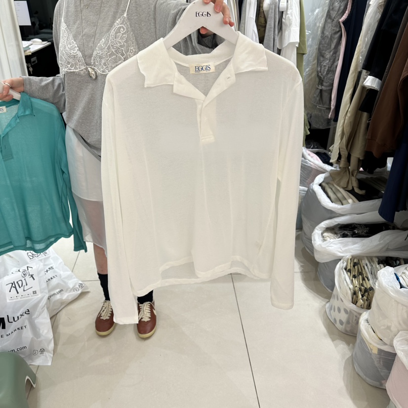 EGG IS韓國直郵女裝新品休閑26夏季人氣熱賣職業長袖T恤EGG IS長袖T恤圖色1