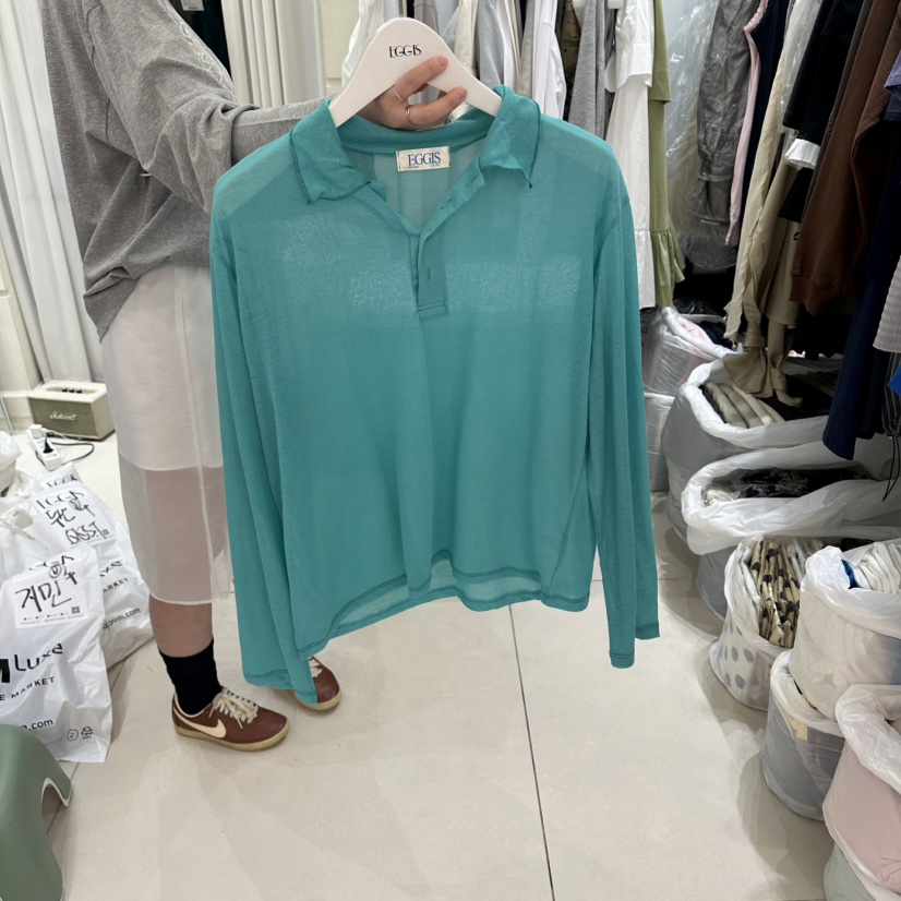 EGG IS韓國直郵女裝新品休閑26夏季人氣熱賣職業長袖T恤EGG IS長袖T恤圖色3