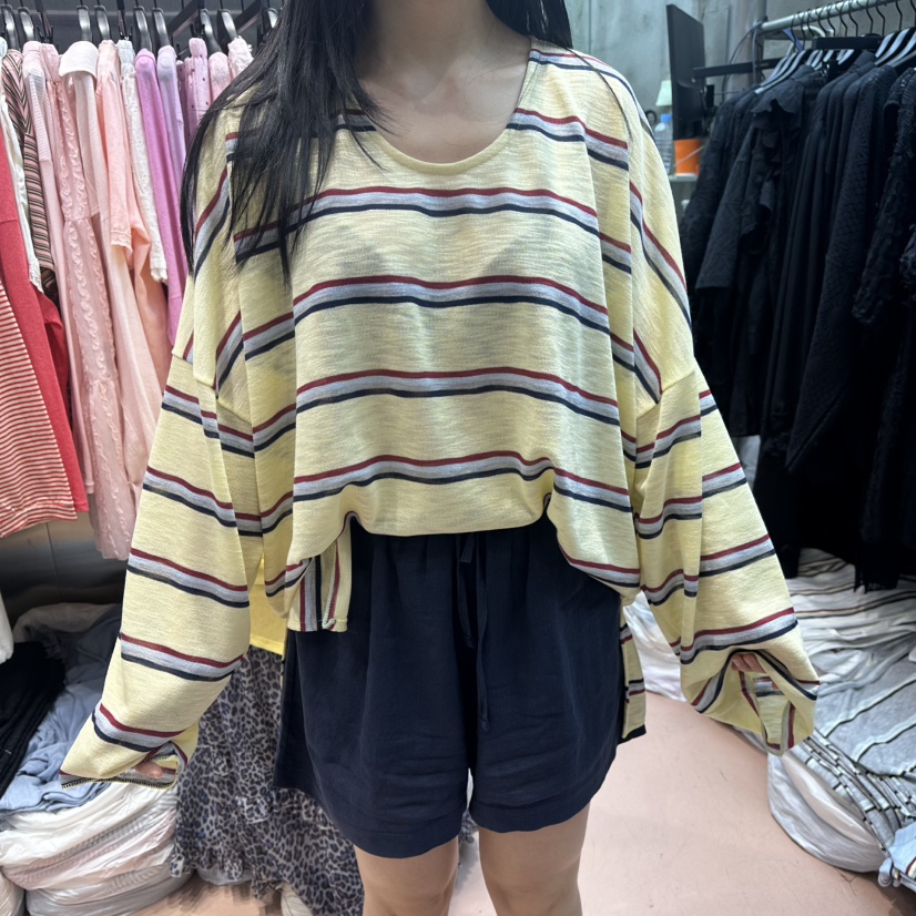 RUNWAY-런웨이韓國東大門直郵女裝新品職業26夏季長袖T恤RUNWAY長袖T恤