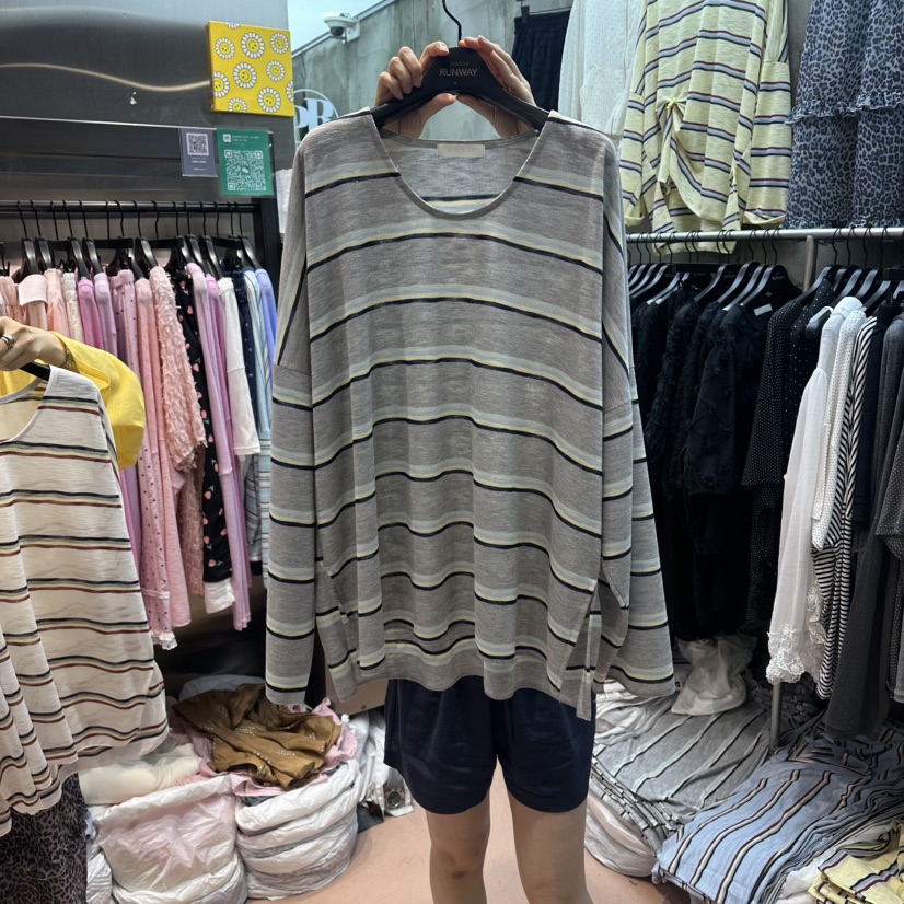 RUNWAY-런웨이韓國東大門直郵女裝新品職業26夏季長袖T恤RUNWAY長袖T恤圖色1