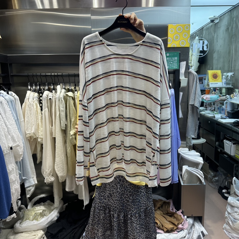 RUNWAY-런웨이韓國東大門直郵女裝新品職業26夏季長袖T恤RUNWAY長袖T恤圖色2