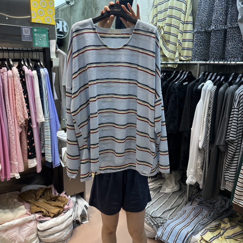 RUNWAY-런웨이韓國東大門直郵女裝新品職業26夏季長袖T恤RUNWAY長袖T恤圖色3