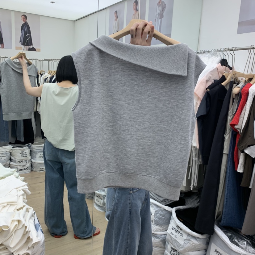 MOI-A韓國東大門代購女裝新款26春夏人氣熱賣時尚T恤不對稱MOI-AT恤