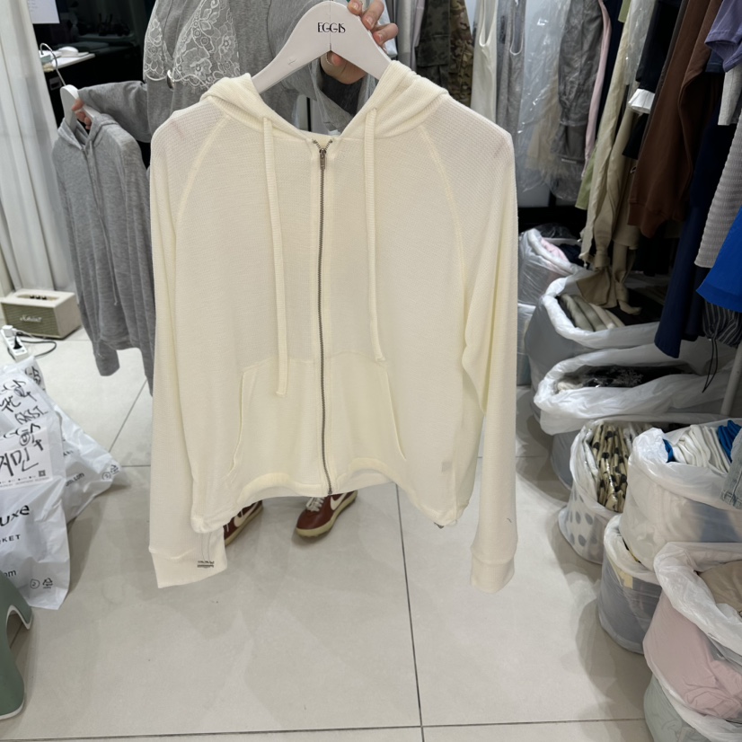 EGG IS韓國東大門直郵女裝新款職業推薦休閑衛衣拉鏈連帽衫EGG IS衛衣圖色1