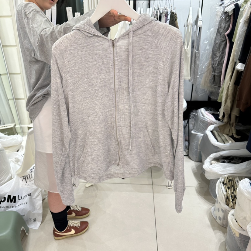EGG IS韓國東大門直郵女裝新款職業推薦休閑衛衣拉鏈連帽衫EGG IS衛衣圖色2