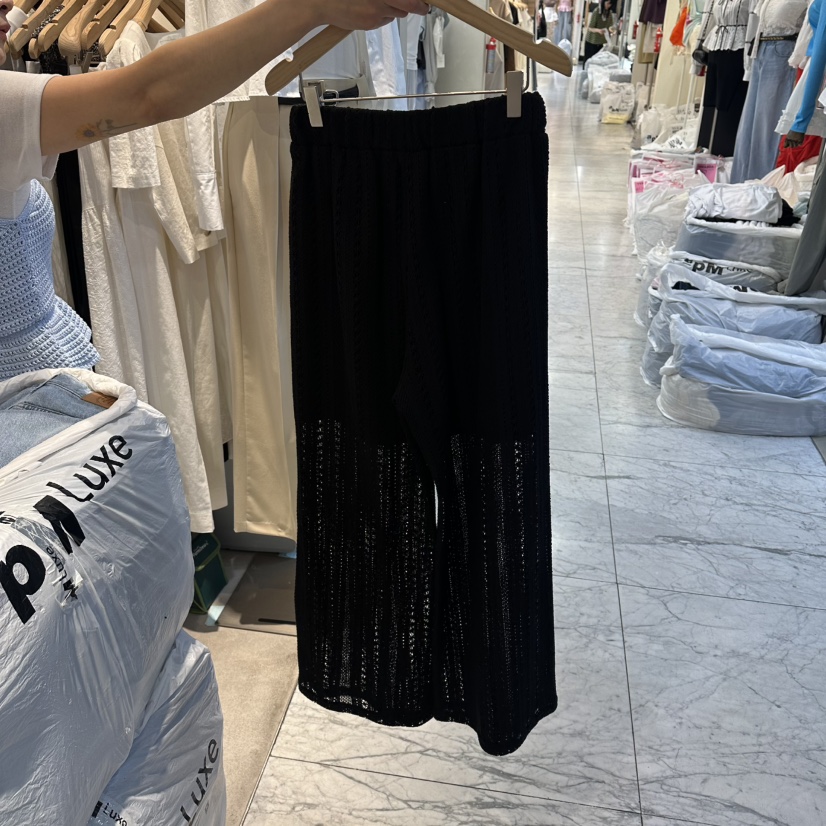 HABLE韓國直郵實拍女裝新品人氣職業熱賣26春夏休閑褲蕾絲HABLE休閑褲