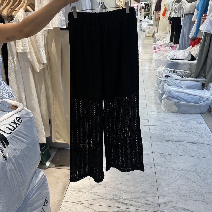 HABLE韓國直郵實拍女裝新品人氣職業熱賣26春夏休閑褲蕾絲HABLE休閑褲圖色2