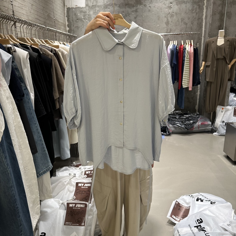 JUNI韓國直郵女裝新款26夏季時尚人氣26春夏休閑襯衫蕾絲衫my juni襯衫/蕾絲衫圖色1