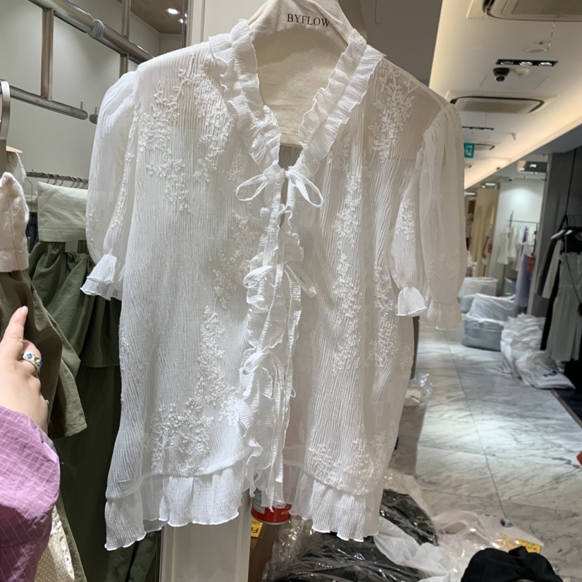 BY FLOW韓國東大門直郵女士新品推薦人氣26春夏襯衫蕾絲衫BY FLOW襯衫/蕾絲衫圖色2