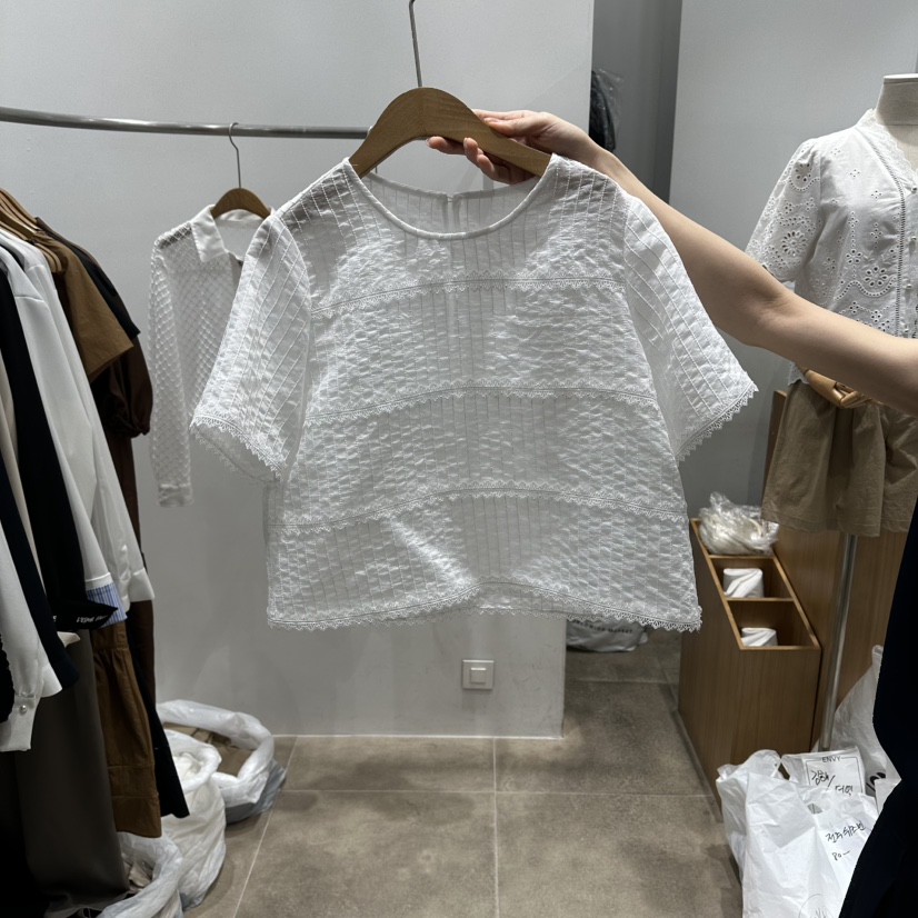 ENVY韓國東大門代購女士新品休閑推薦26夏季熱賣襯衫蕾絲衫ENVY襯衫/蕾絲衫圖色1