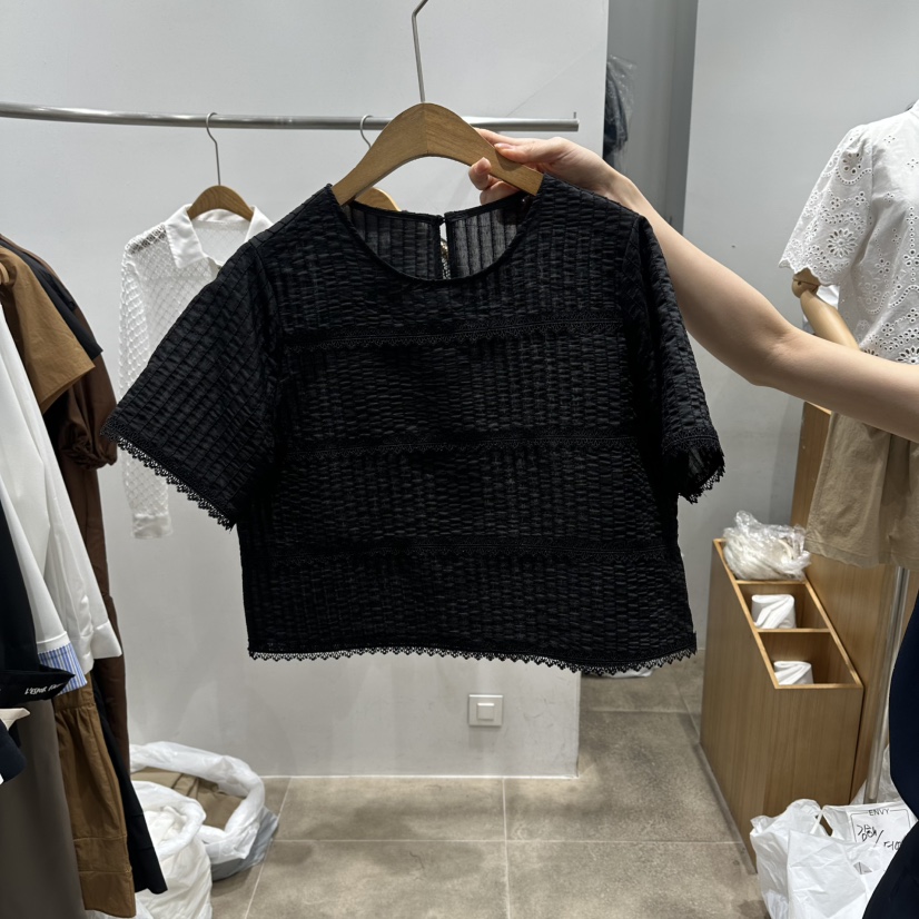 ENVY韓國東大門代購女士新品休閑推薦26夏季熱賣襯衫蕾絲衫ENVY襯衫/蕾絲衫圖色2